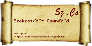 Szekretár Csanád névjegykártya